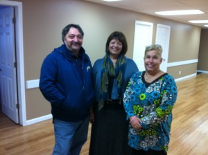 Laurie with church members Don and Joyce (the Clerk of Session).